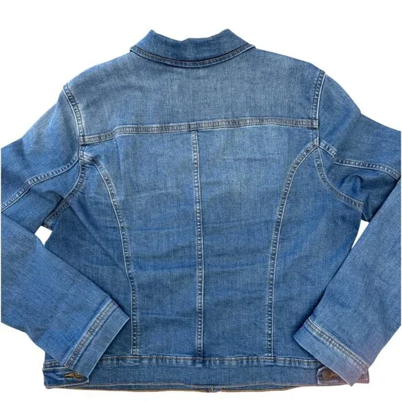 Social Standard By Sanctuary Denim Jacket Womens Size L Med Wash - Picture 2 of 9